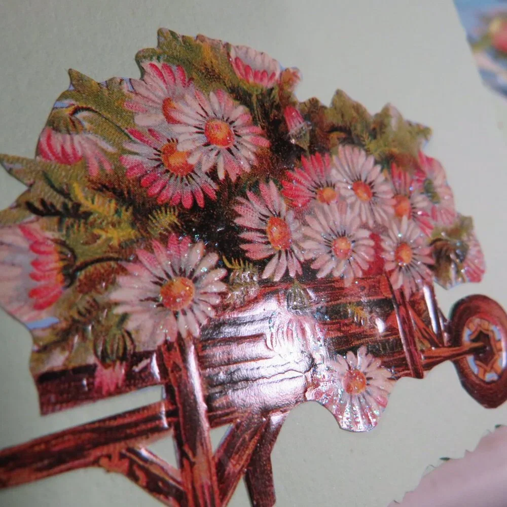 Victorian Gift Tags Cardstock with some embossed images & glitter paint accents